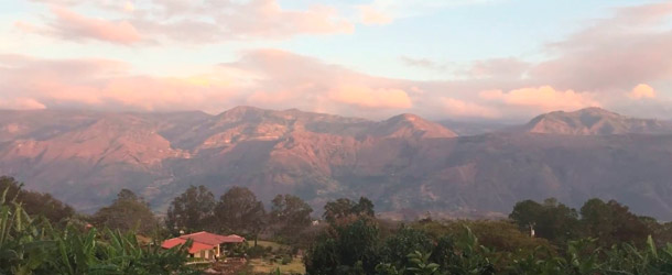 Beautiful Yunguilla Valley as the sun goes down